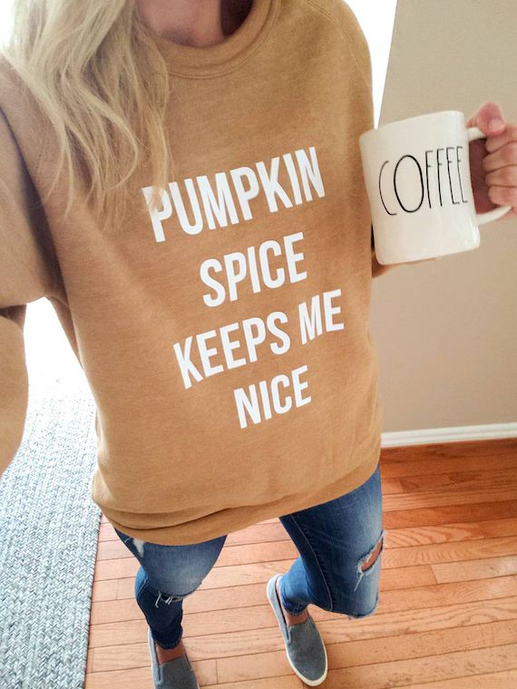 Pumpkin Spice Keeps Me Nice  Pumpkin Spice Sweater  Pumpkin | Etsy | Etsy (US)