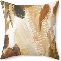 Boho Abstract Throw Pillow Cover, Earth Neutral Tones, Brown Beige Acrylic Paint Print, Minimalist, Decorative Accent Couch | Etsy (US)