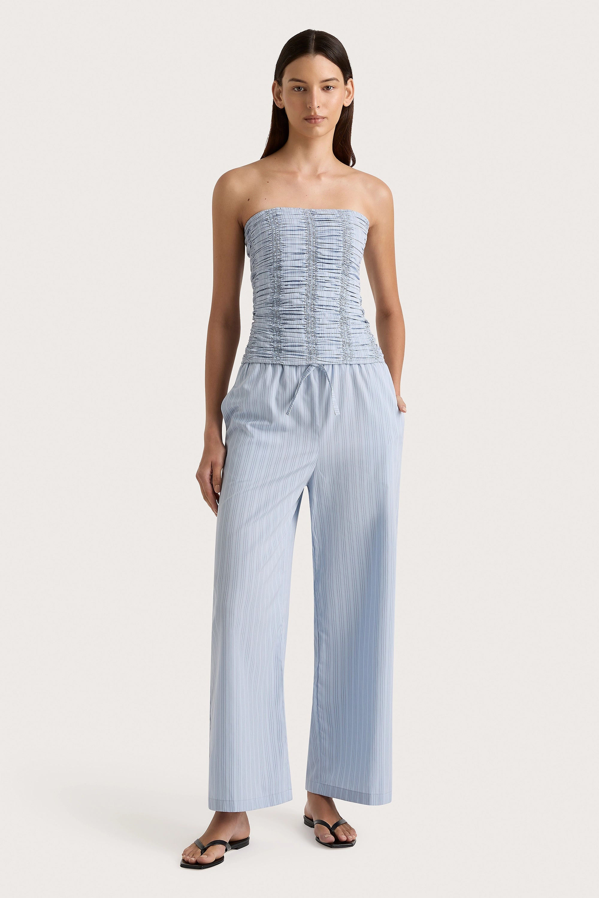 Jilliane Top Blue Pinstripe, S / BLUE PINSTRIPE | Faithfull (AU)