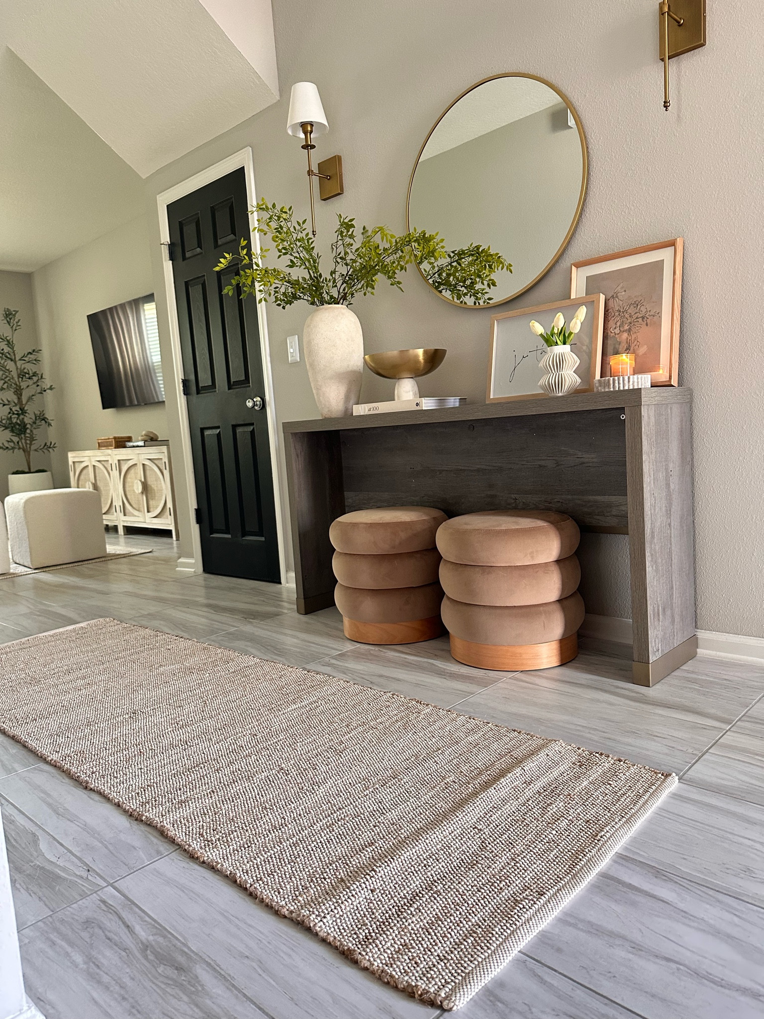 This jute rug is so perfect for high traffic areas! Console styling, console table, spring decor, jute runner, jute rug, living room, entryway, hallway decor 

#LTKsalealert #LTKhome