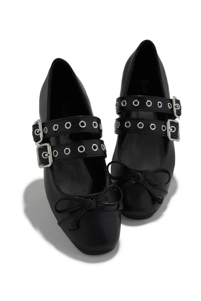 Miss Lola | Lanya Black Flats | MISS LOLA