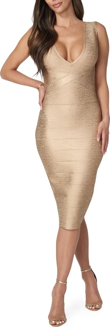 bebe Metallic Sleeveless Bandage Body-Con Dress | Nordstromrack | Nordstrom Rack