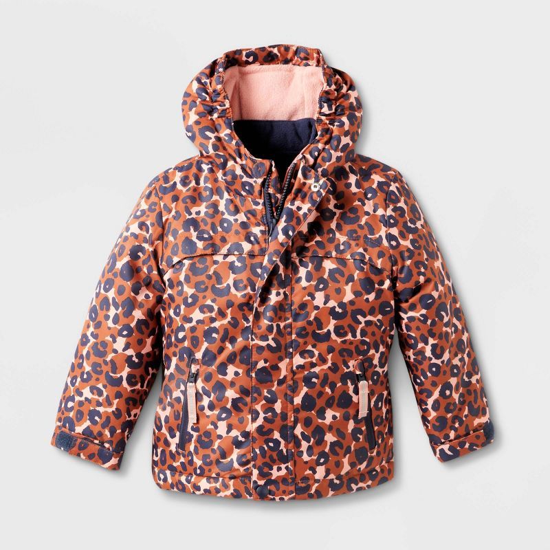 Toddler Girls' Leopard Long Sleeve 3-in-1 Jacket - Cat & Jack™ Orange | Target
