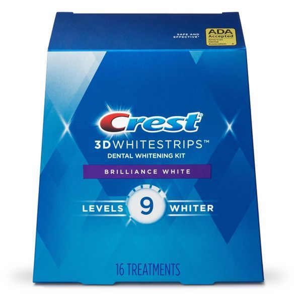 Crest 3D No Slip Whitestrips Brilliance White Teeth Whitening Kit with Hydrogen Peroxide - 16 Tre... | Target