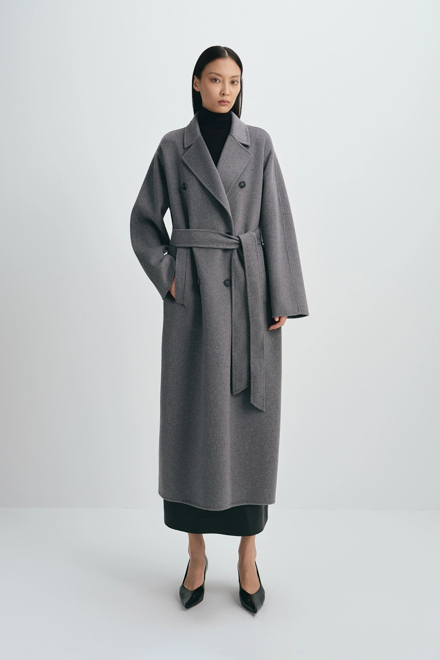 Martine Wool & Cashmere Blend Coat in Grey | Rue Sophie | Rue Sophie