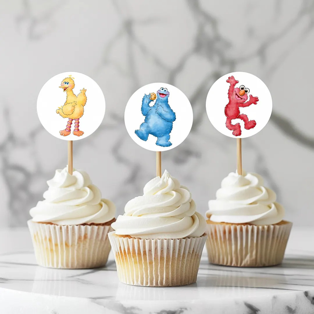 Kids Birthday Cupcake Toppers Toddler Cartoon Birthday Party Printable Cake Decor Instant Downloa... | Etsy (US)