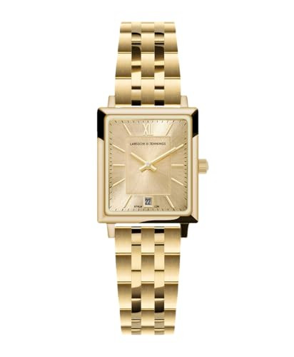 Larsson & Jennings Boyfriend Mini Classic Gold on Gold, Wrist Watch, Classic, Contemporary Watches for Men and Women, Water Resistant With Link Bracelet Band, 31 MM, LI-Batt Inc. Search this page | Amazon (US)