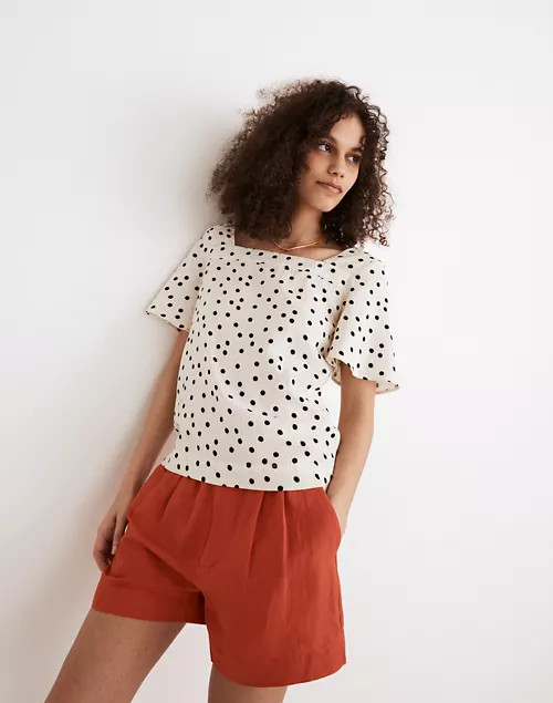 Lightspun Harlow Square-Neck Top in Dot Toss | Madewell