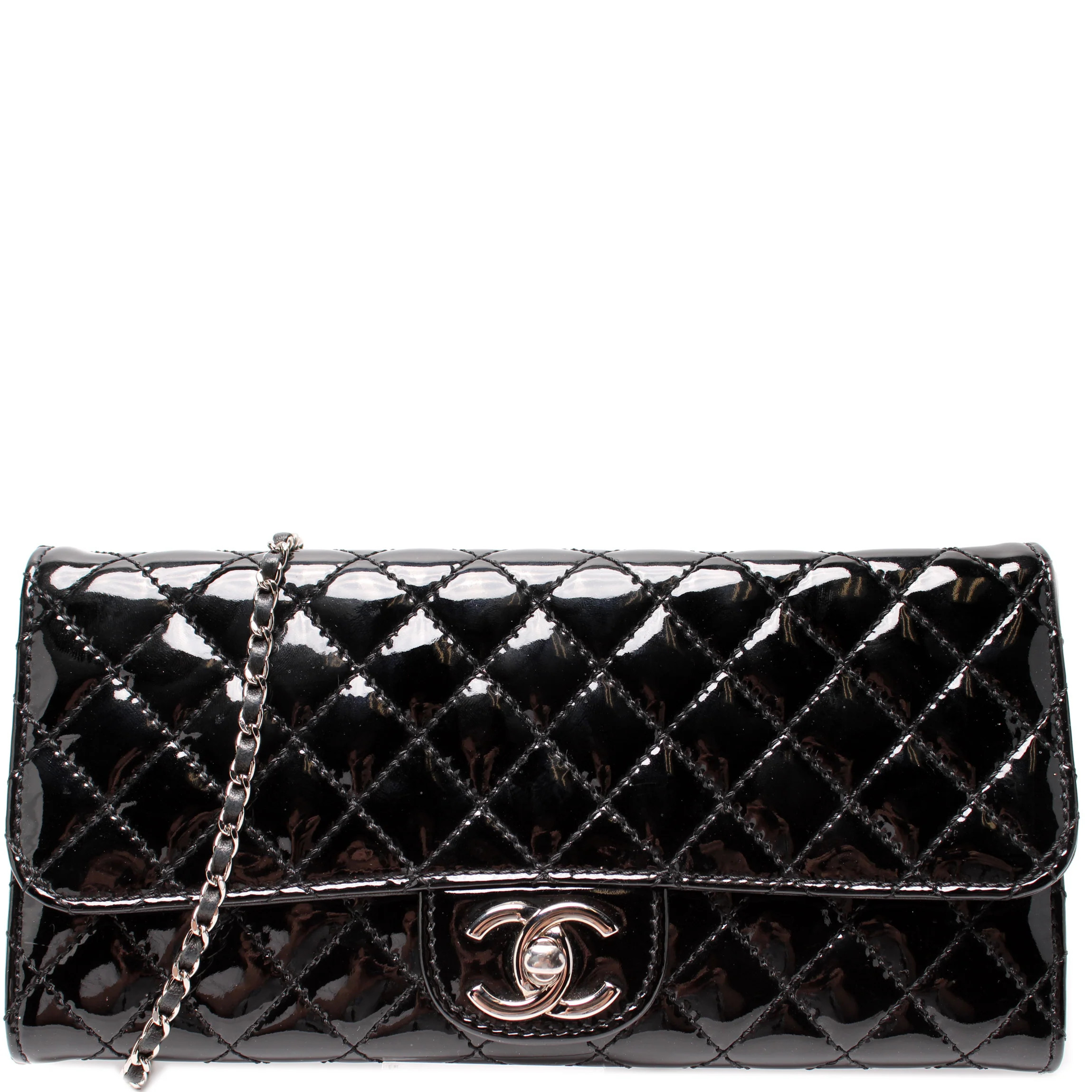CC Flap Wallet Patent Quilted 14M | Keeks Designer Handbags