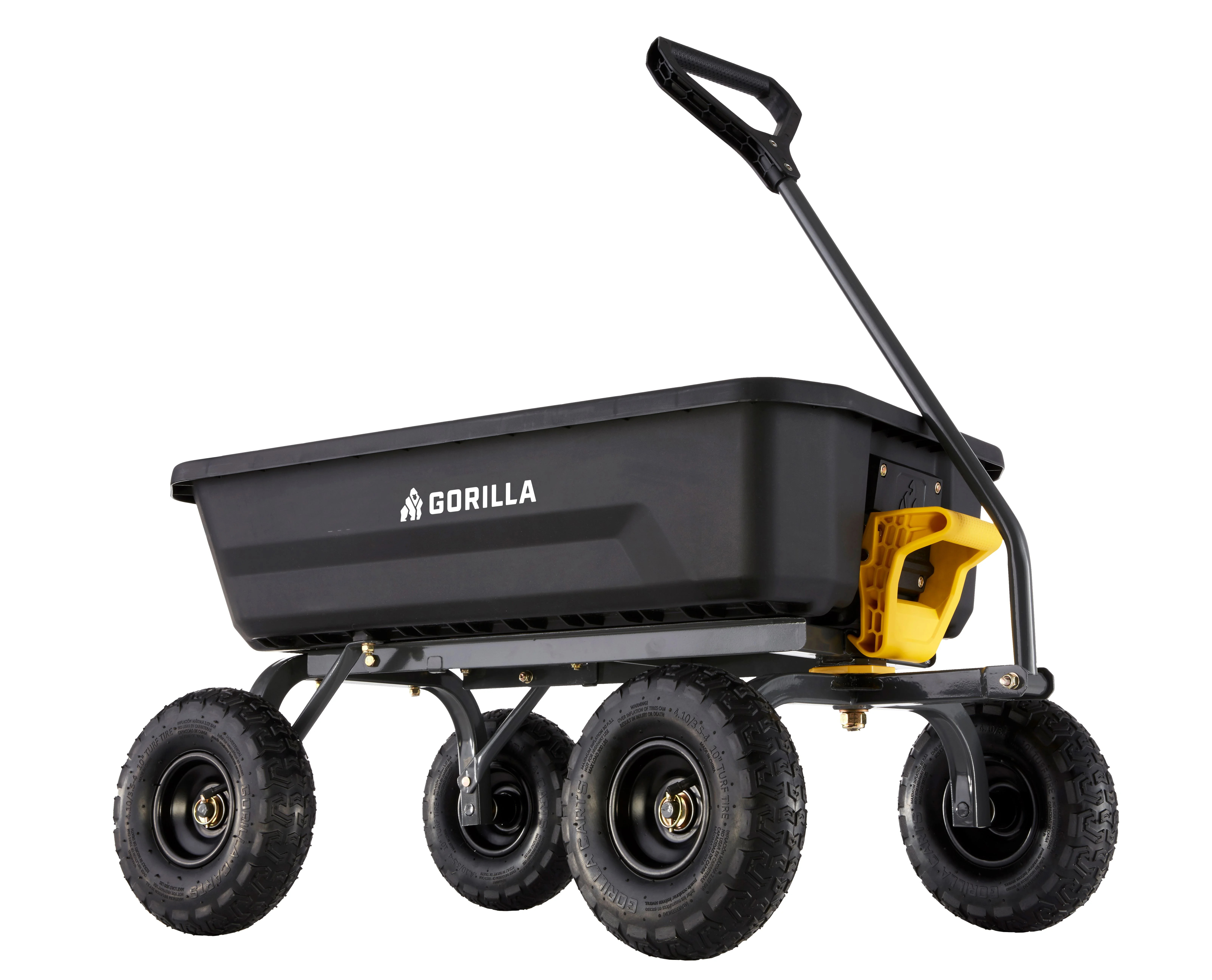 Gorilla Carts 4 Cu. ft. Poly Garden Dump Cart, 600 lbs. Capacity, 35 in. x 22 in. Bed, 10 in. Tir... | Walmart (US)