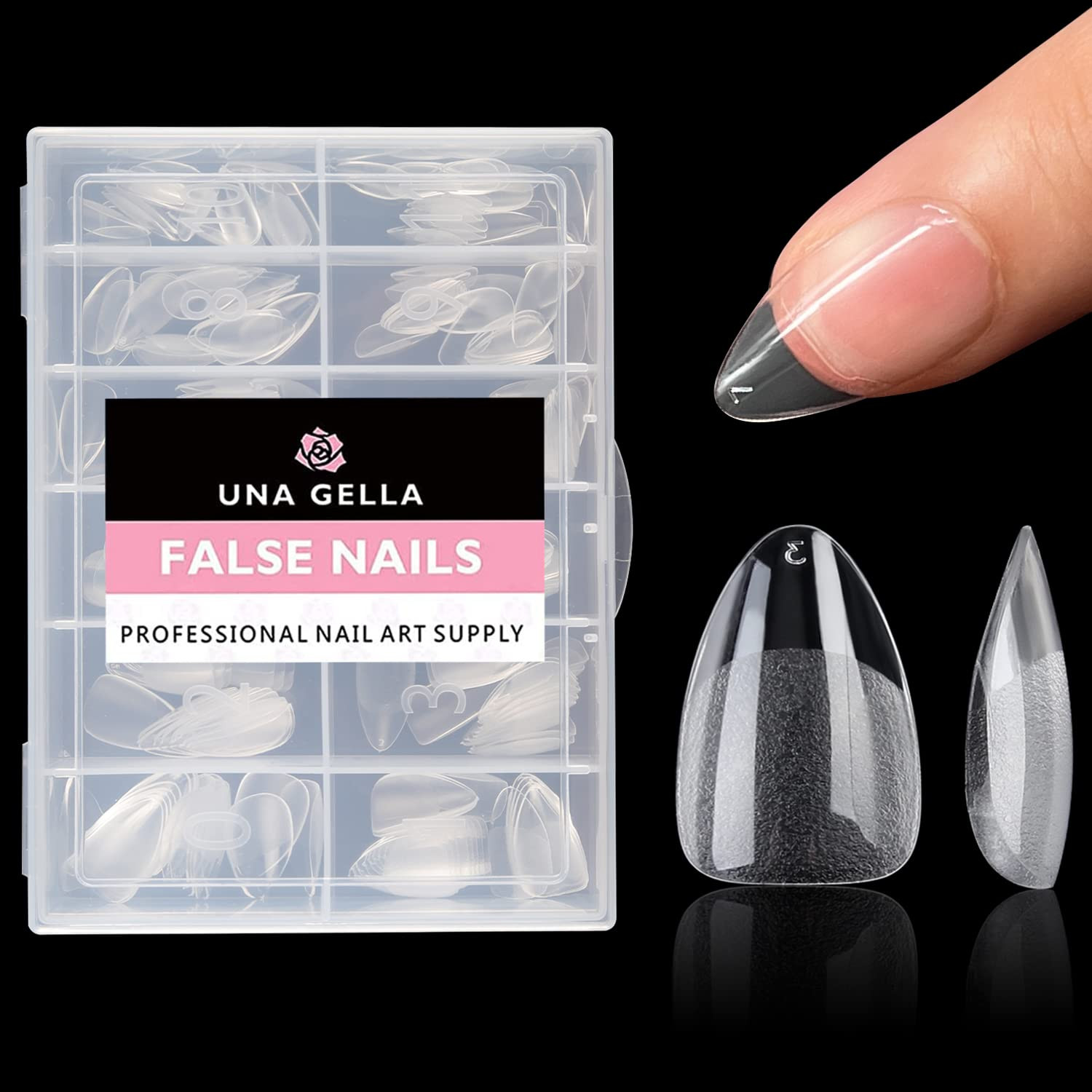 UNA GELLA Short Fake Nails Tips Almond Shape 504PCS Soft Press On Gel Nail Tips Pre Shaped For Wo... | Amazon (US)