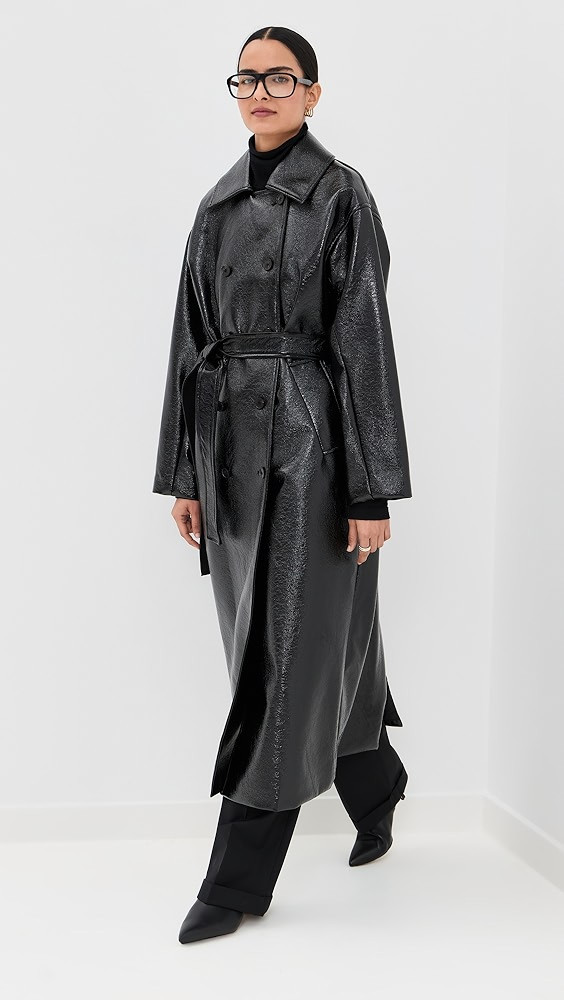 Shine Oversized Faux Leather Coat | Shopbop