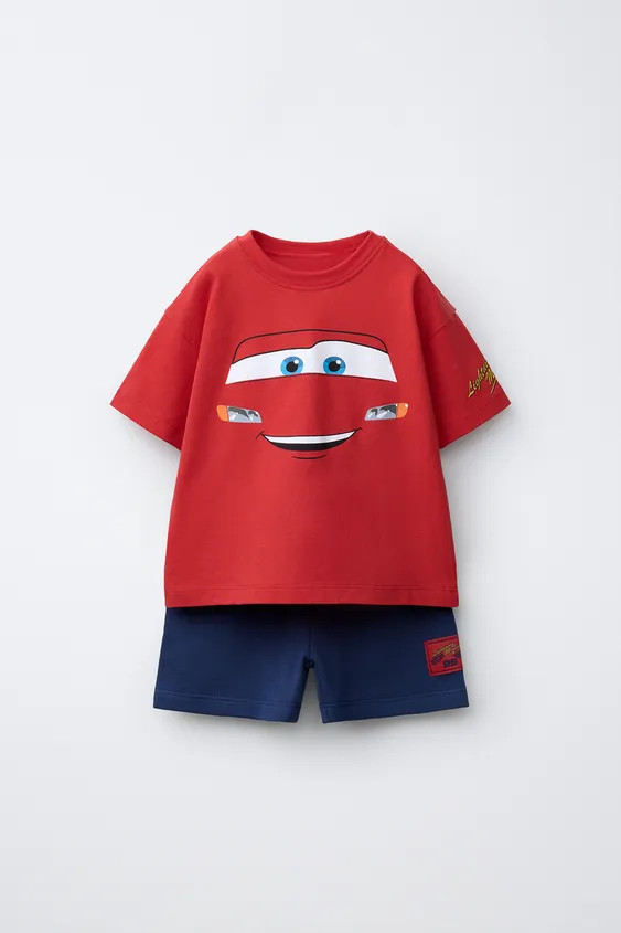 CARS LIGHTNING MCQUEEN T-SHIRT AND BERMUDA SET \u00a9 DISNEY/PIXAR | Zara US