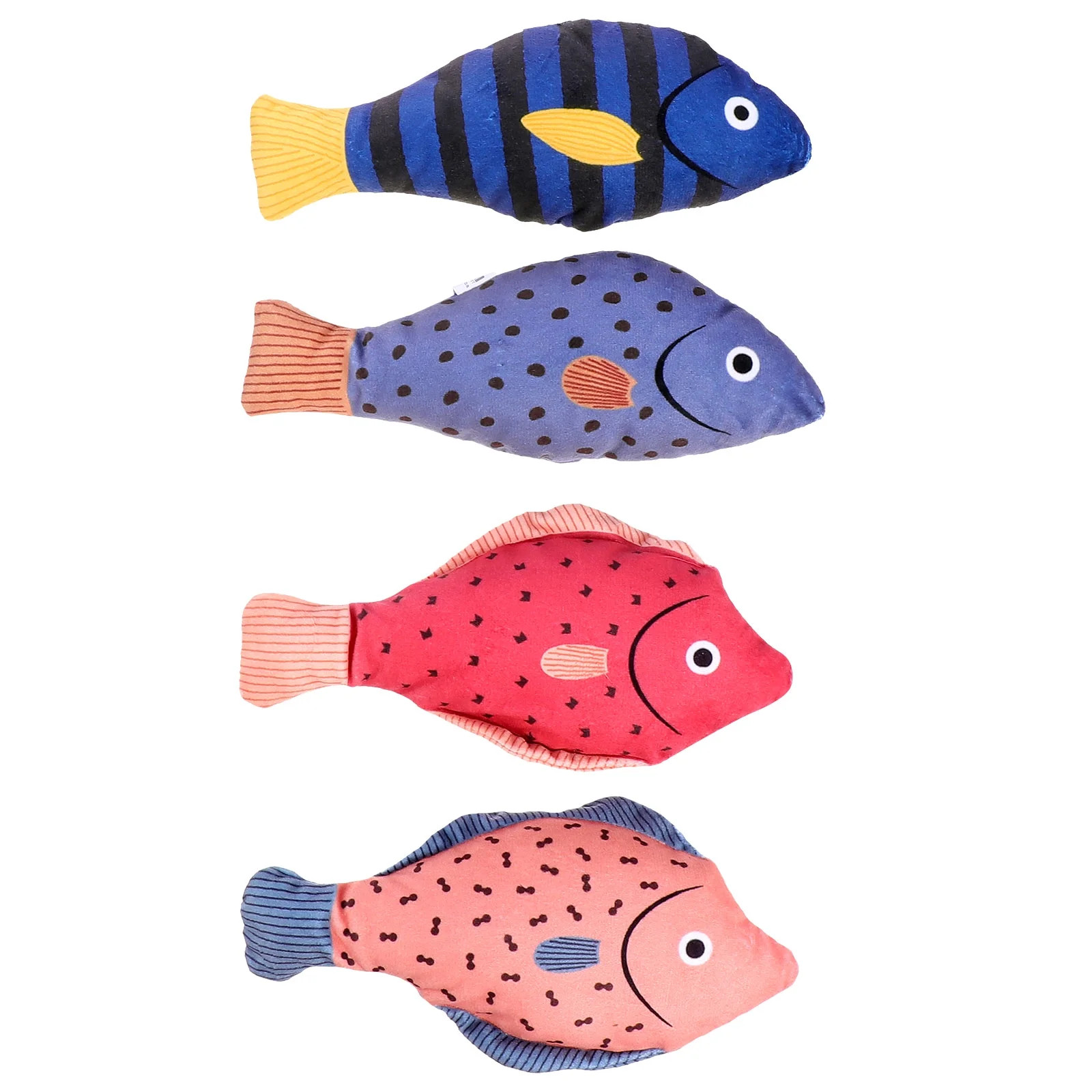 NUOLUX 4Pcs Squeak Cat Toy Funny Fish Shape Pet Interactive Cat Plush Toy Pet Supplies | Walmart (US)