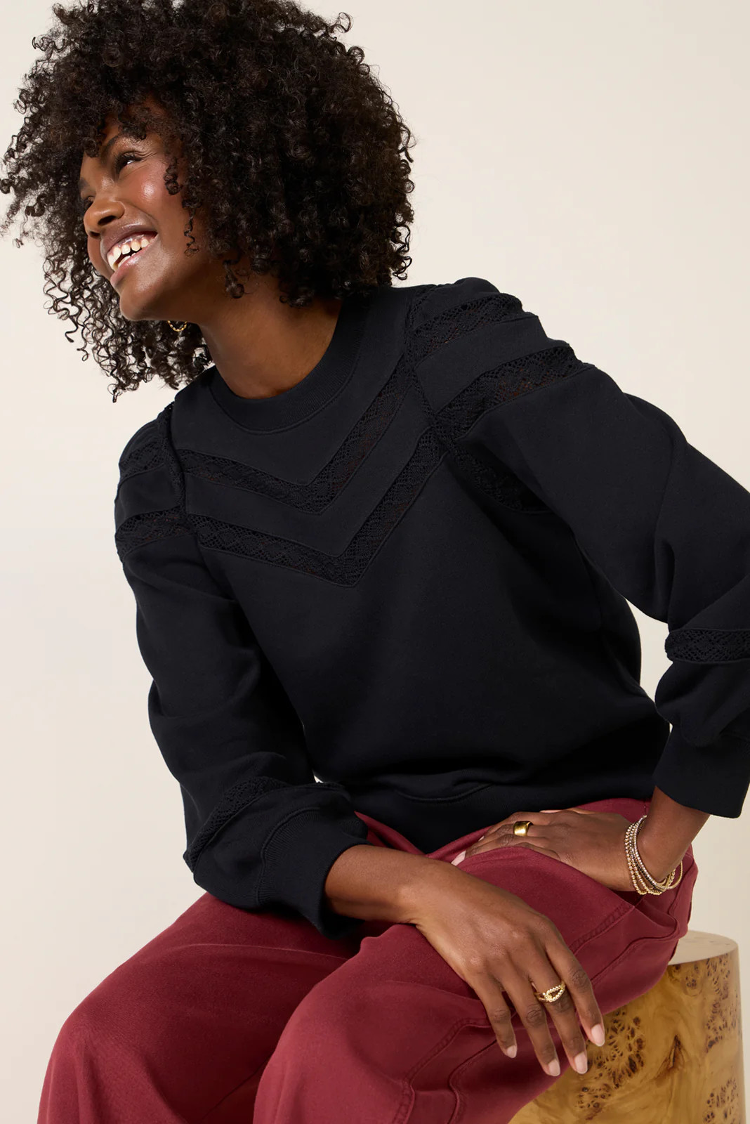 RAILS Women's Isles Sweatshirt, Size XS, Black | Evereve