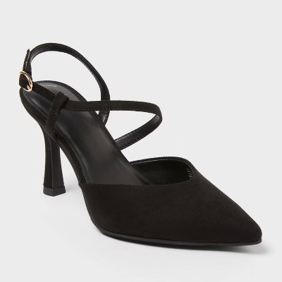 Women’s Rosemary Heels with Memory Foam Insole - A New Day™ Black 5.5 | Target