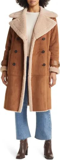 Faux Shearling Longline Coat | Nordstrom