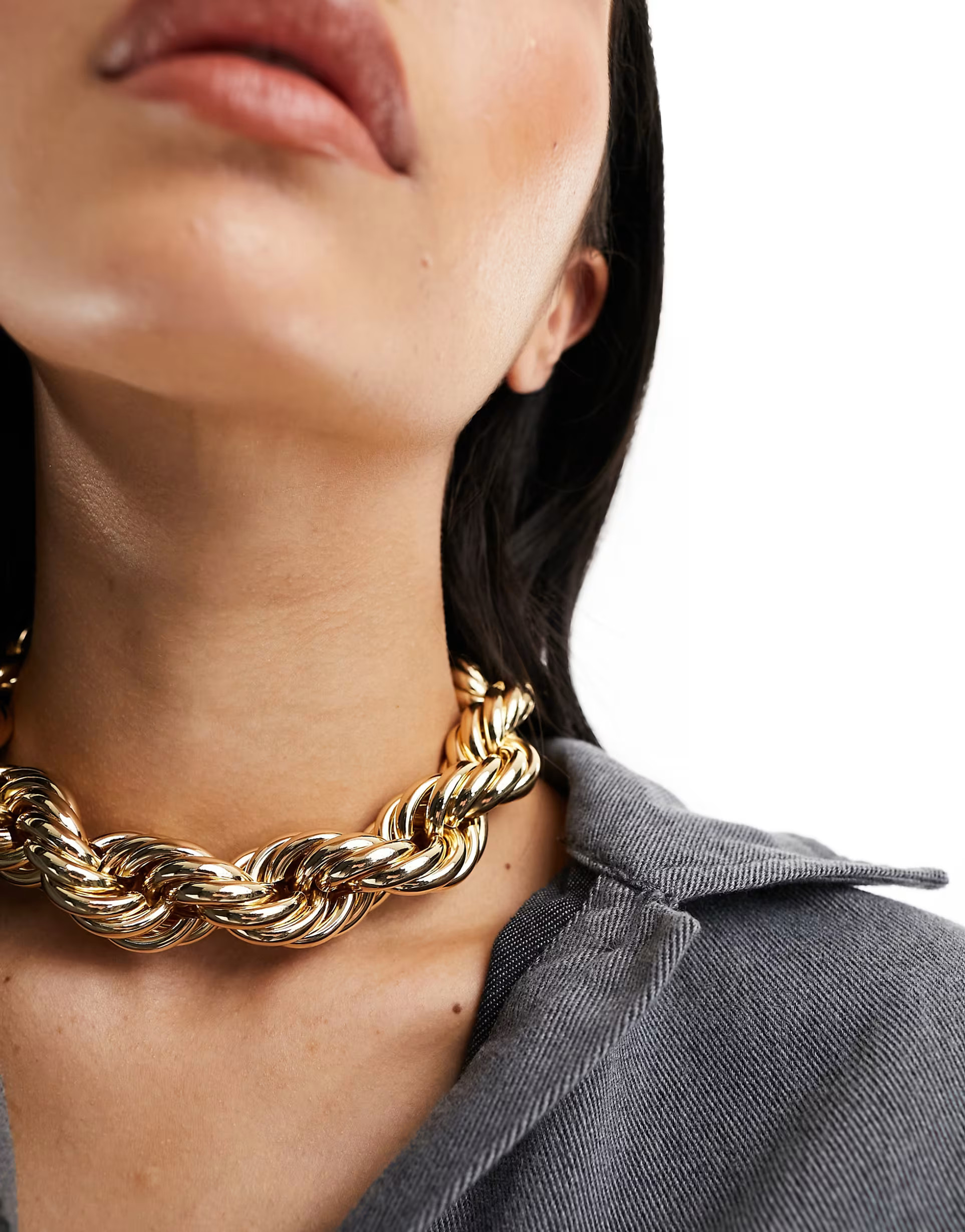 ASOS DESIGN necklace with chunky twist design in gold tone | ASOS | ASOS (Global)