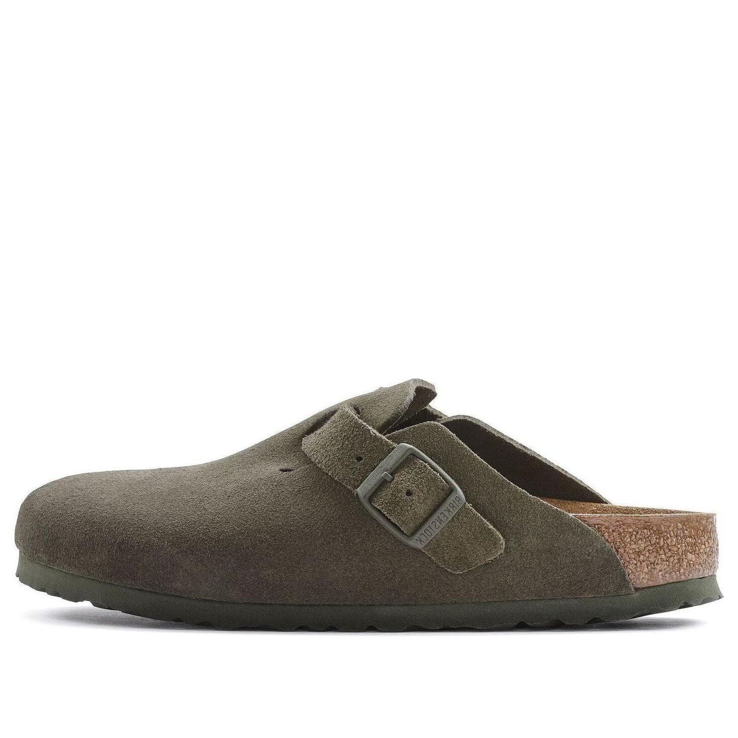 Birkenstock Boston Suede Leather Regular 'Suede Moss Green' 1024721 | KICKS CREW