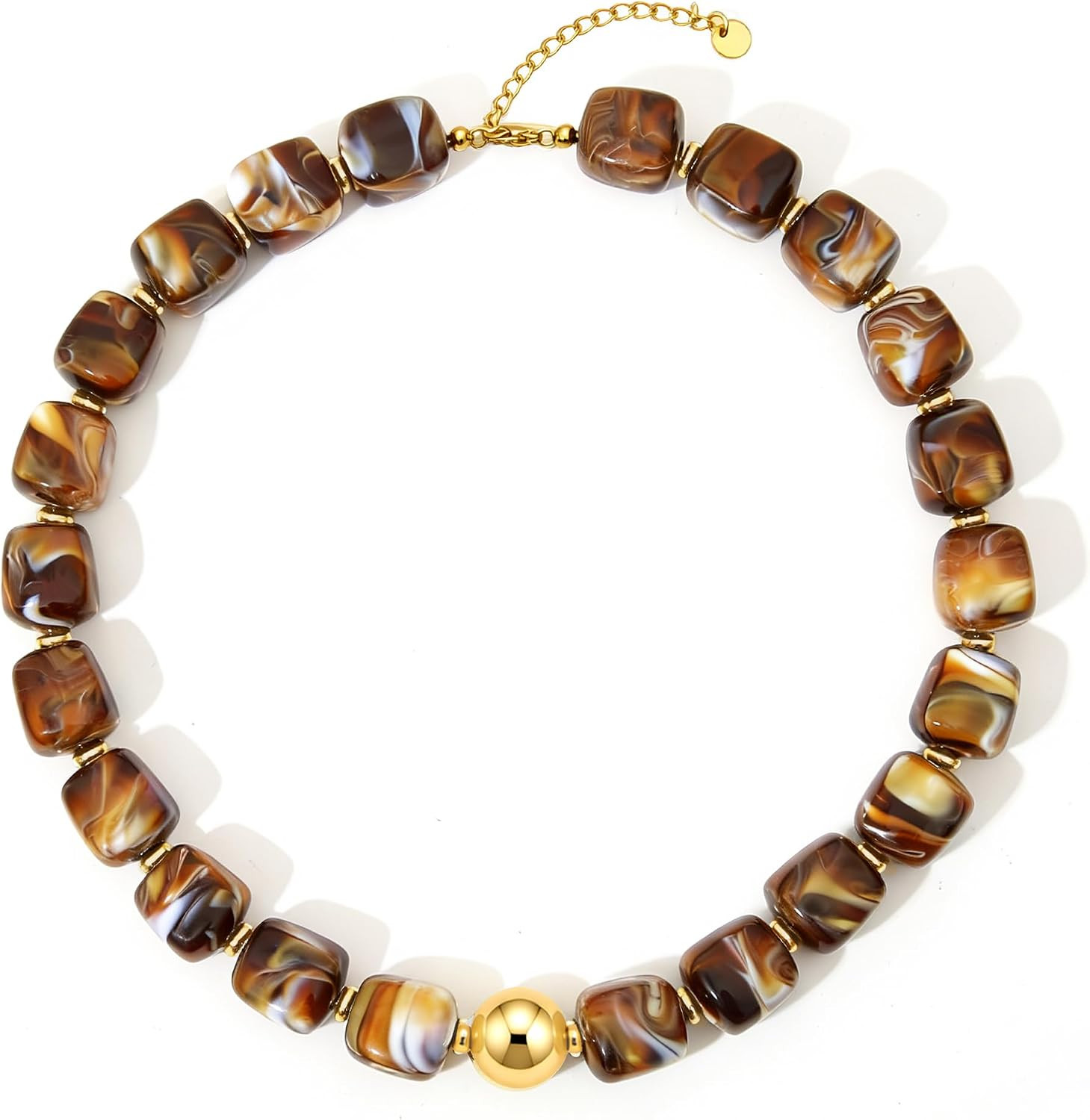 Chunky Beaded Necklace for Women Boho Colorful Statement Choker Necklaces Summer Beach Resin Jewelry Accessories | Amazon (US)