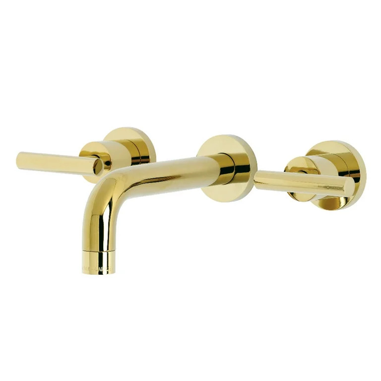 Kingston Brass KS8122CML Manhattan 2-Handle 8 in. Wall Mount Bathroom Faucet, Polished Brass | Walmart (US)