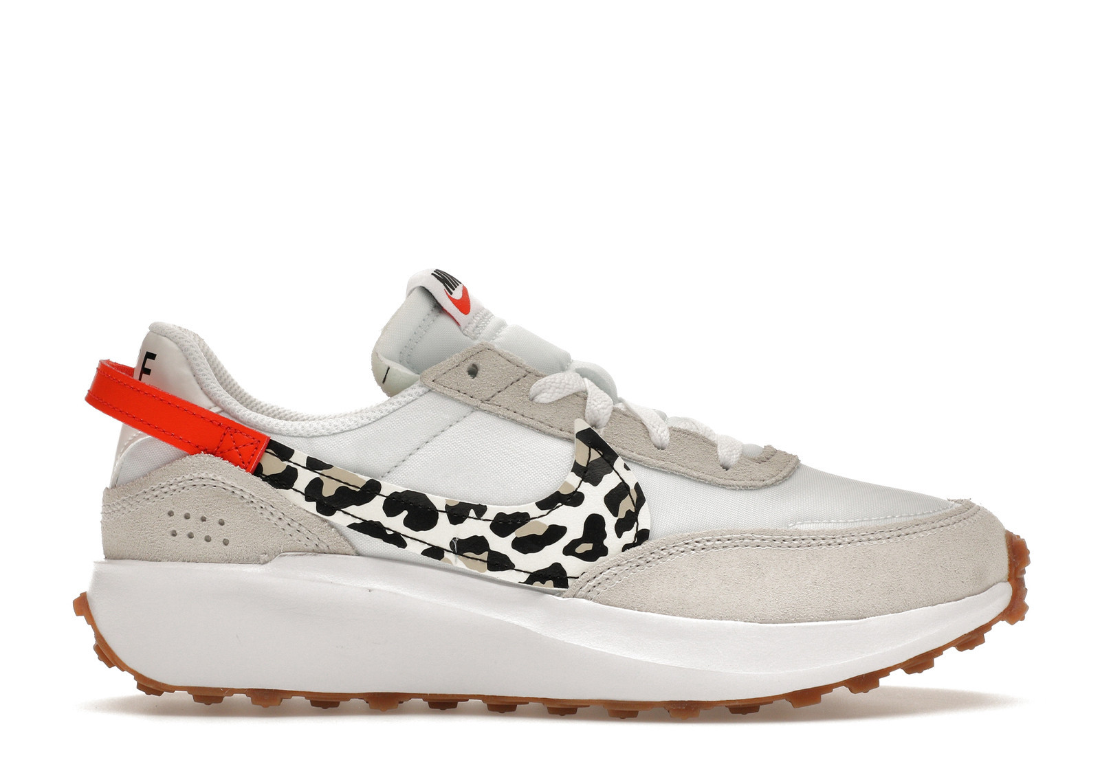 Nike Waffle Debut Leopard (Women's) Sneakers in White/Team Orange/Rattan | StockX