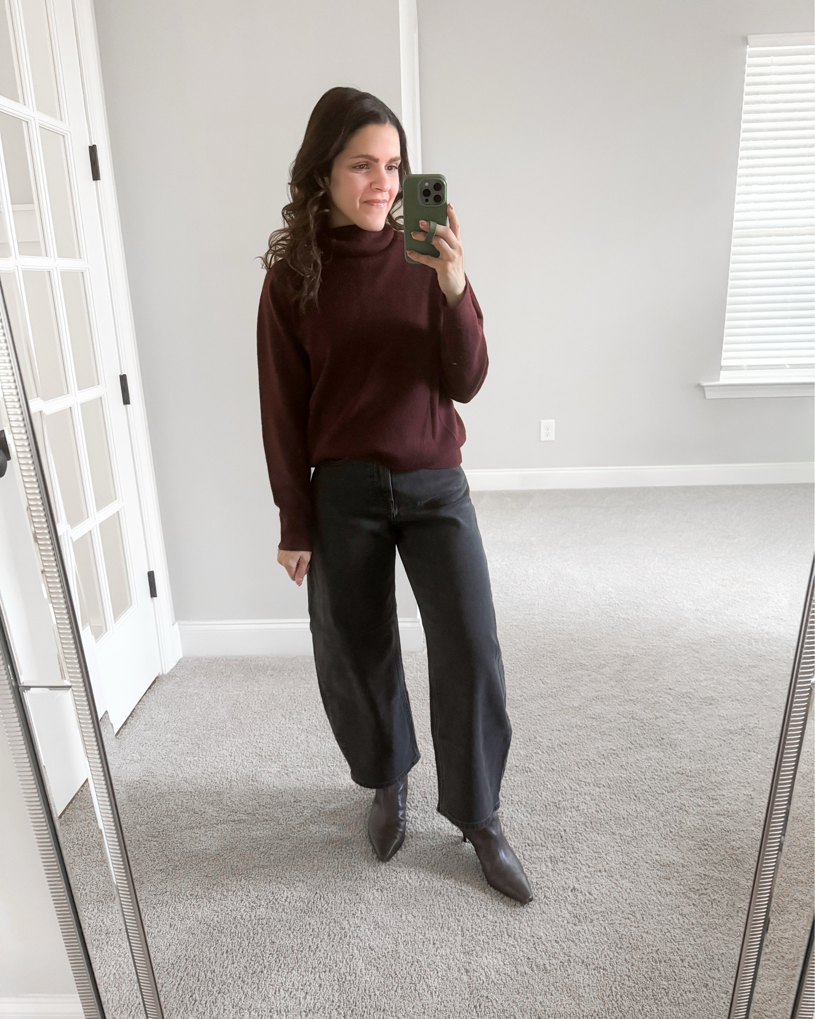 Easy #ootd — turtleneck burgundy sweater, black wash barrel jean, ankle boots. All fit tts! 

#LTKootd #LTKOver40 #LTKgrwm