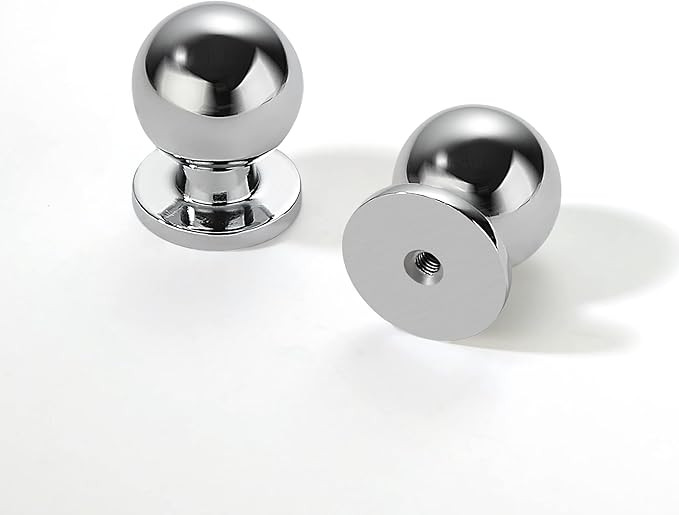 khtumeware 10 Pack 1 inch Polished Chrome Kitchen Cabinet Knobs Dresser Knobs Ball Drawer Knobs C... | Amazon (US)
