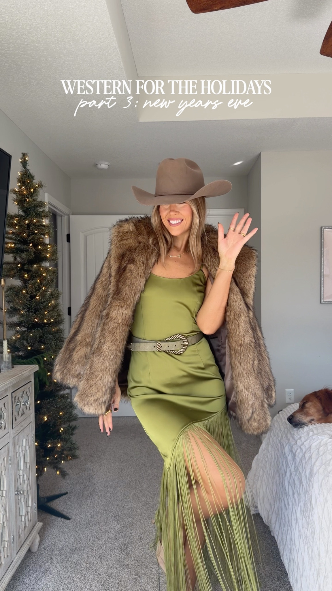 size 4 in dress, coat is last year but i linked this years version (i did a small), size XS in belt! my shoes are steve madden but i linked an amazon option. hat is rods

new year’s eve outfit, fringe dress outfit, holiday dress 

#LTKHoliday #LTKSeasonal #LTKootd