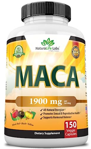 Amazon.com: Organic Maca Root Black, Red, Yellow 1900 MG per Serving - 150 Vegan Capsules Peruvia... | Amazon (US)