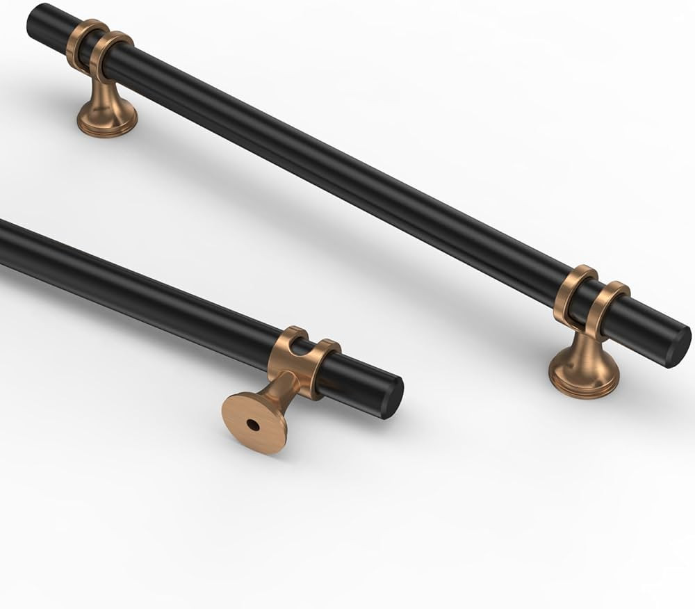 Asidrama 10 Pack 7 Inch(177mm) Champagne Bronze and Matte Black Kitchen Cabinet Handles, Cabinet ... | Amazon (US)