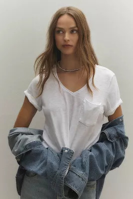 The Lars Classic V-Neck Tee by T.La | Anthropologie (US)