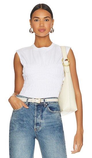 Smocked Corset Muscle in Blanc | Revolve Clothing (Global)