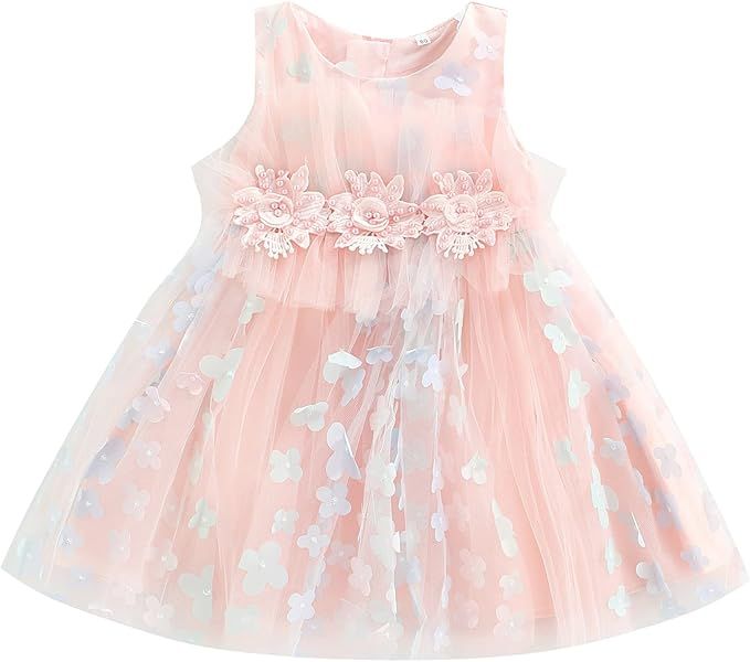 Mubineo Toddler Baby Girl Flower Tulle Tutu Dress Princess Dresses Formal Dress | Amazon (US)