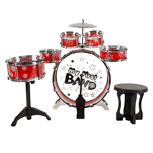 Hey!Play! Toy Drum Set for Kids 7 Piece Set with Bass Drum by Hey | HSN
