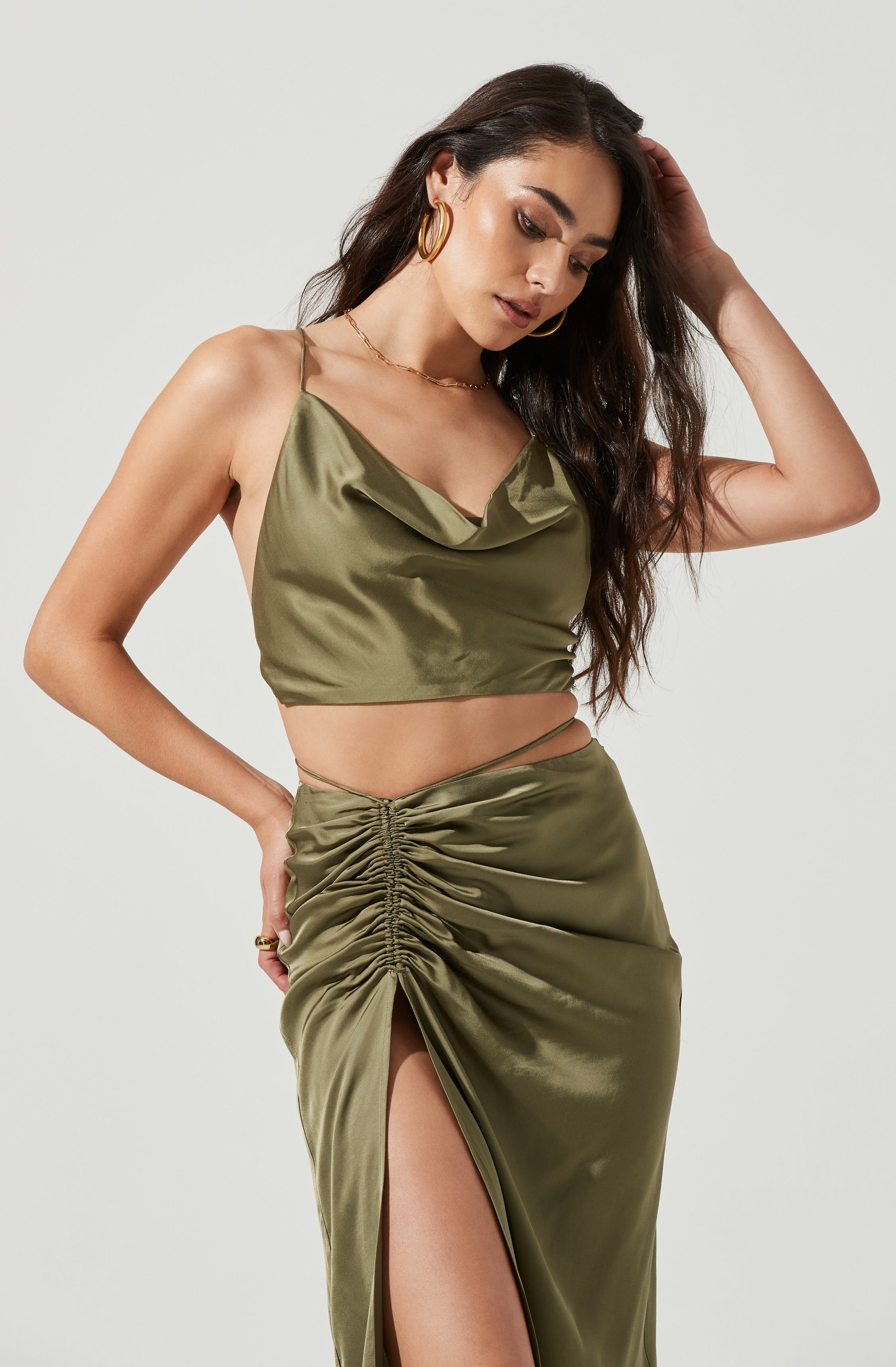 South Beach Cowl Neck Backless Crop Top | ASTR The Label (US)