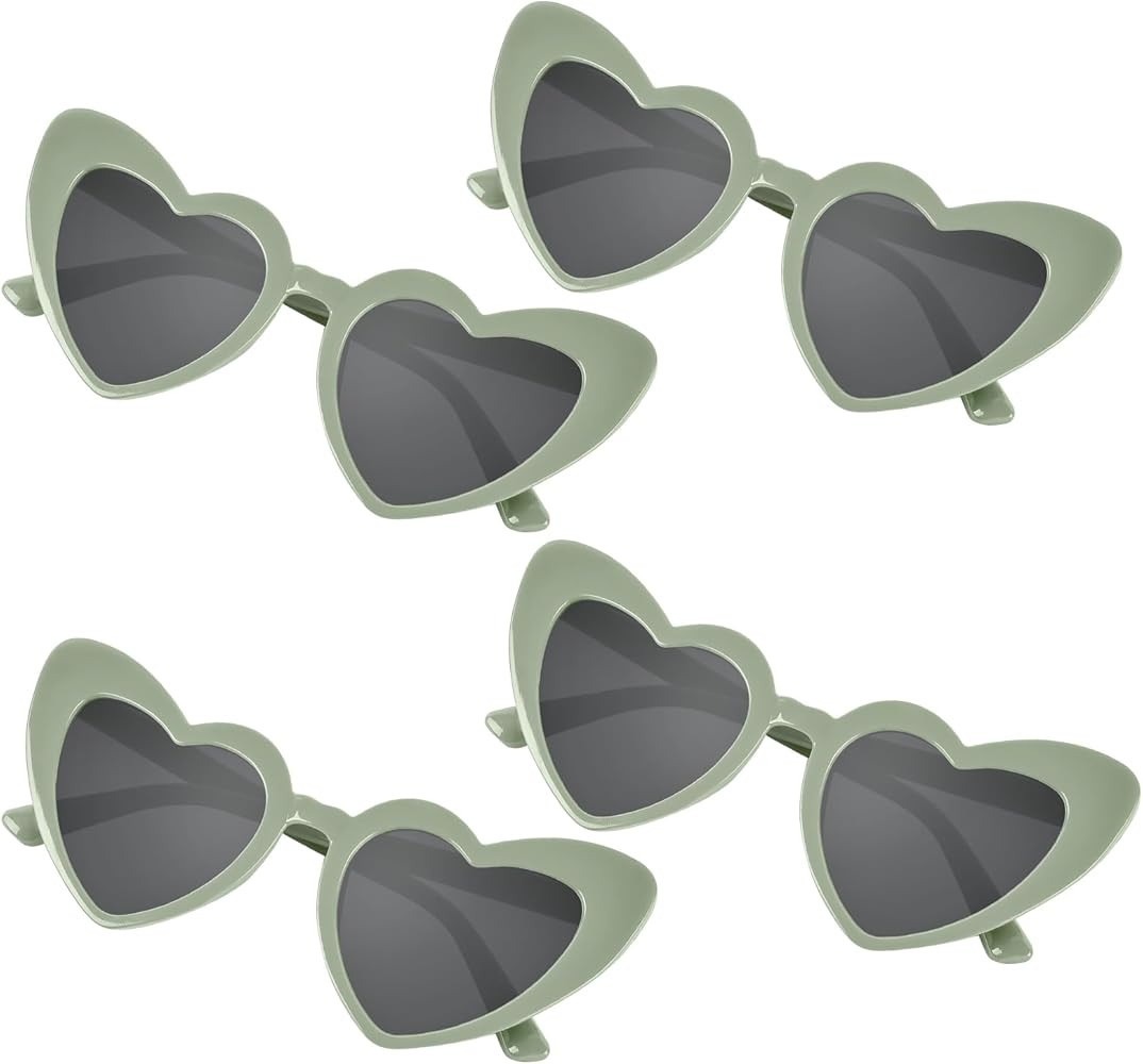 NACHLYNN 4/12/24 Pairs Heart Shaped Sunglasses Bachelorette Sunglasses Love Vintage Heart Glasses... | Amazon (US)