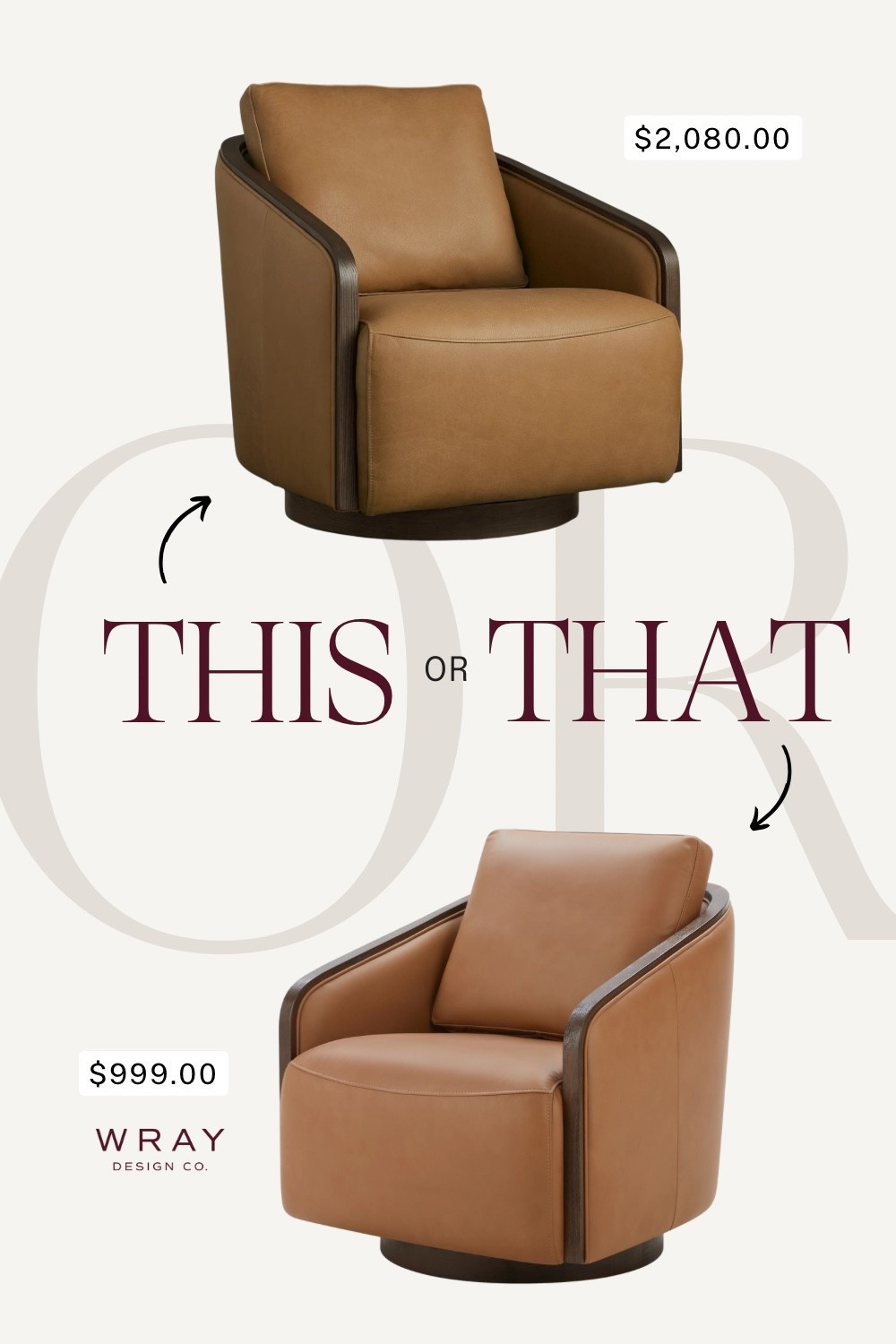 Your weekly look for less is here! Featuring a leather swivel chair. Will you splurge at Arhaus or are you buying the dupe at Wayfair? Let us know in the comments! ⤵️

#LTKStyleTip #LTKHome #LTKSaleAlert