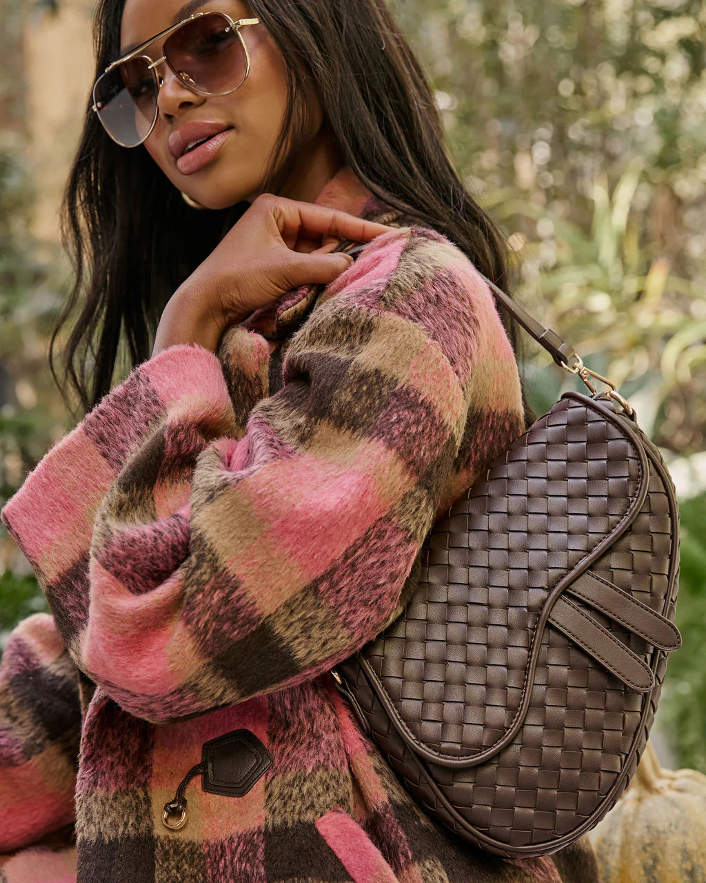 Kalila Faux Leather Woven Saddle Bag | VICI