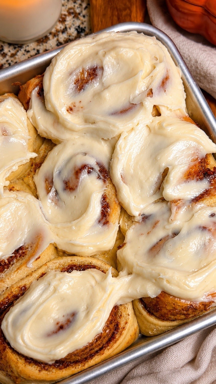 Soft homemade cinnamon rolls fresh from the oven. Linked my favorite baking pan, cutting boards and measuring tools below.

#LTKSeasonal #LTKHome #LTKfoodie
