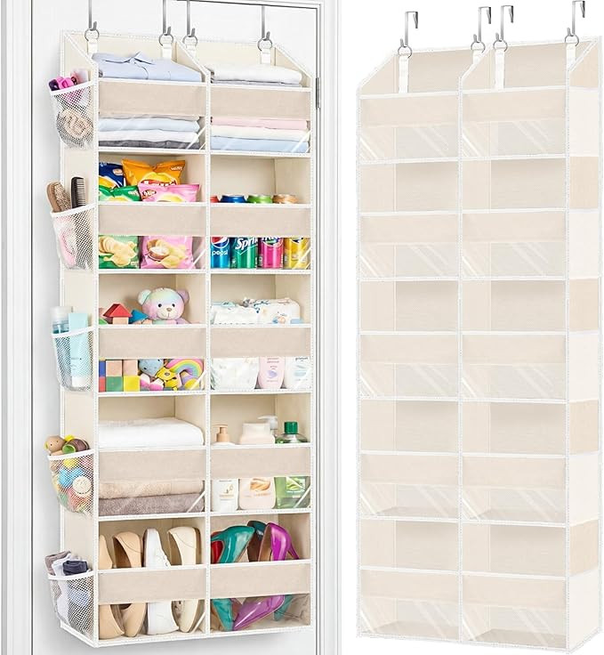 Over the Door Organizer 5 Tiers,Extra Large Behind Door Storage of 10 Compartments,80 lbs Weight ... | Amazon (US)