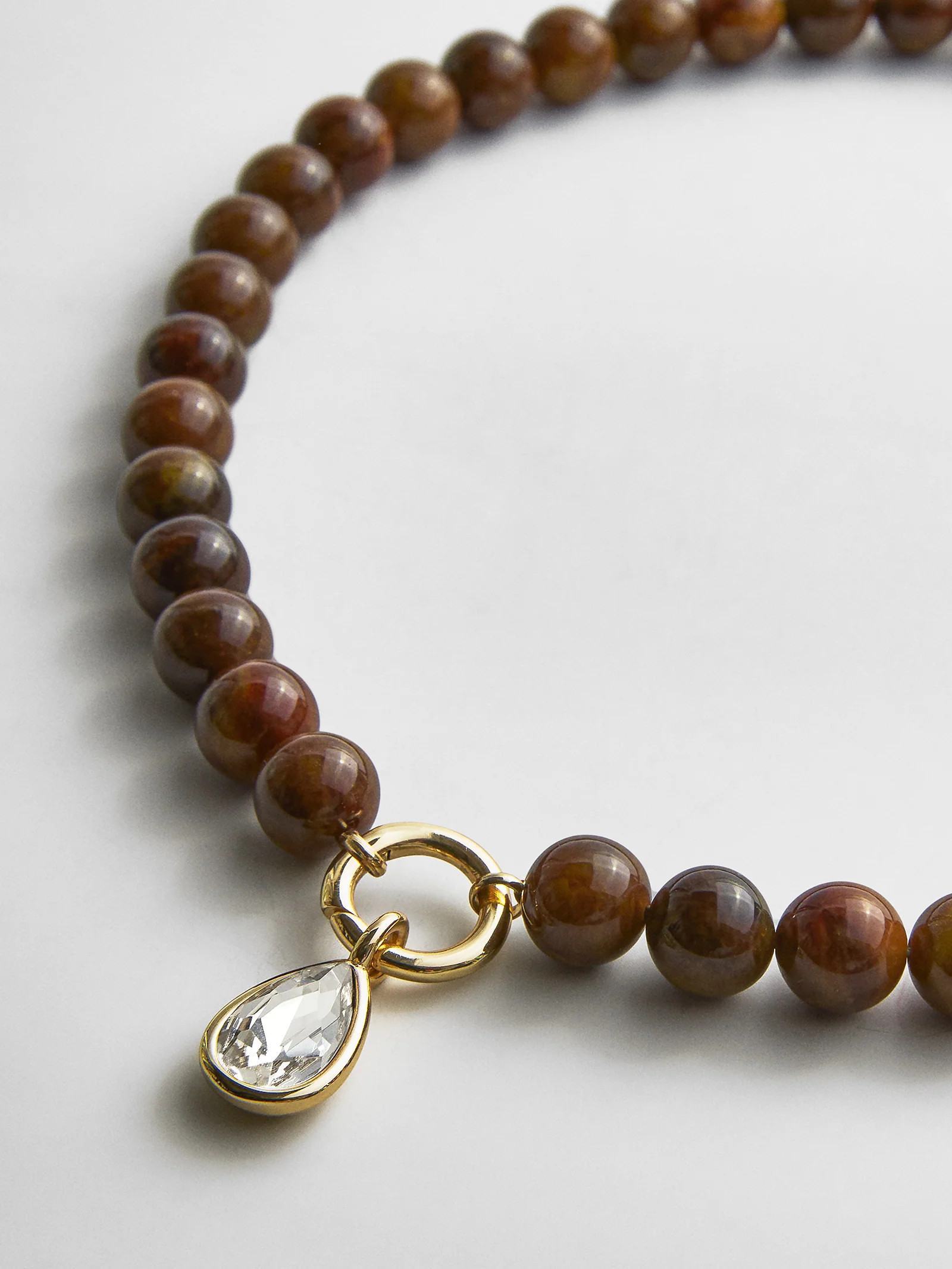 Janette Beaded Ring Necklace - Tiger's Eye | BaubleBar
