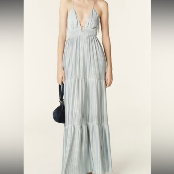 Like new Ba&sh Wasta Pleated Satin Plissé Maxi Dress Size Small | Poshmark