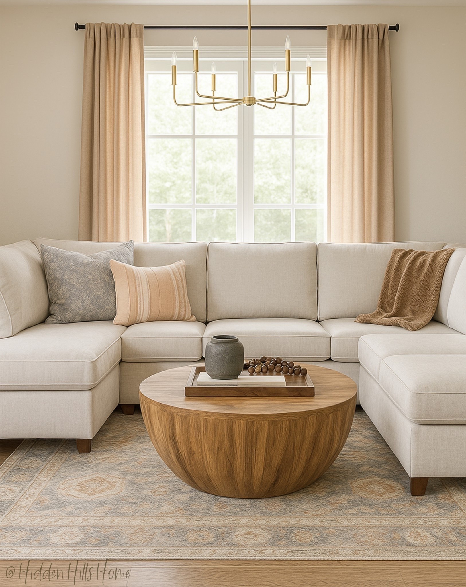 Living room, home decor, sectional sofa, coffee table, living room rug, console table, chandelier, family room, living room ideas #livingroom #homedecor

#LTKHome #LTKSeasonal #LTKSaleAlert