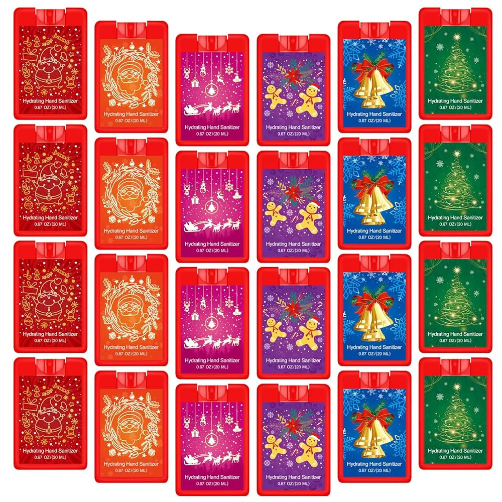 Dansib 24 Pcs Christmas Hand Sanitizer Spray Bulk Red Xmas Hydrating Hand Sanitizers Spray Travel... | Amazon (US)