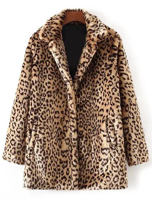 Faux Fur Leopard Coat | Rosegal US