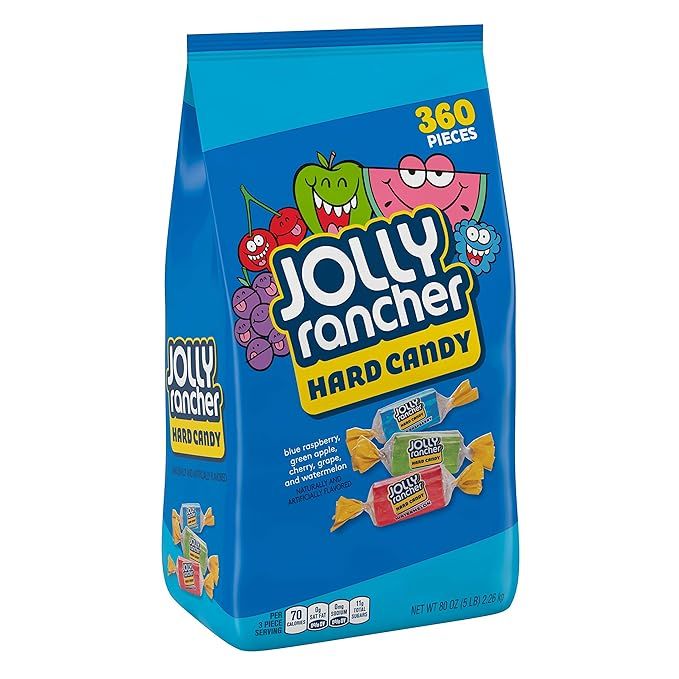 JOLLY RANCHER Assorted Fruit Flavored Hard Candy, Individually Wrapped, 5 lb Bag (360 Pieces) | Amazon (US)