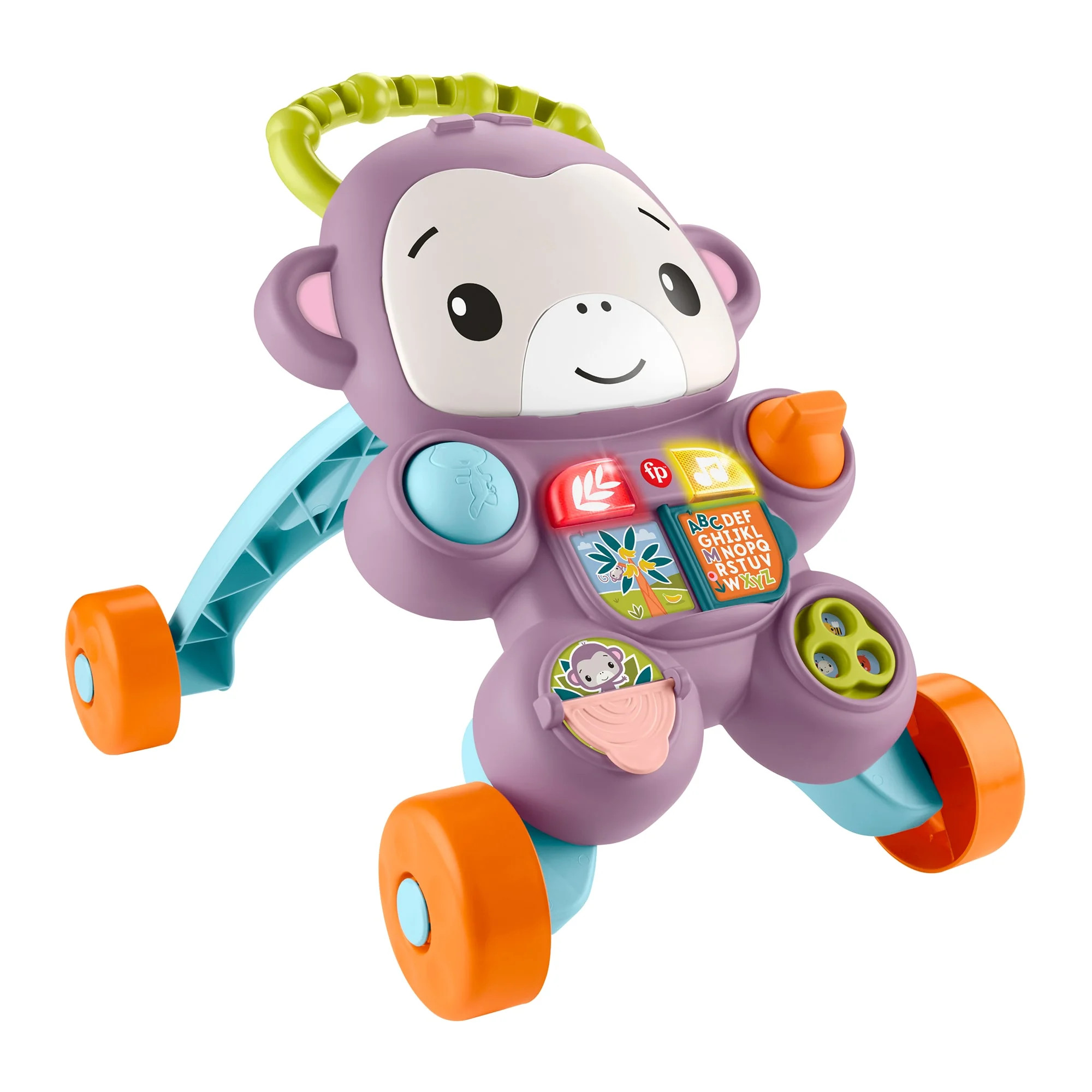 Fisher-Price Learn with Me Purple Monkey Walker Baby Learning Toy with Music & Lights | Walmart (US)