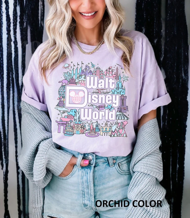 Retro Walt Disney World Comfort Colors Shirt, Disneyworld Shirt, Kids Disney Shirt, Vintage Disne... | Etsy (US)