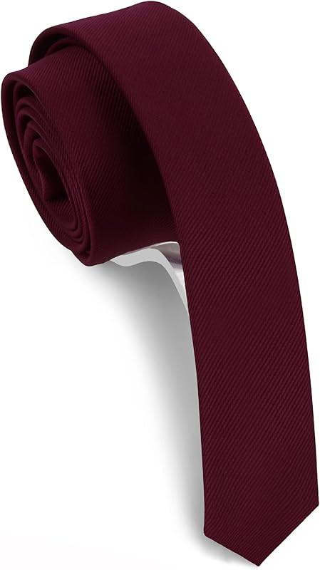 GUSLESON Fashion 1.58"（4cm） Solid Color Skinny Tie Slim Necktie For Men + Gift Box | Amazon (US)